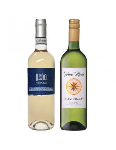Wijnpakket wit 2x75cl - Alex Fabi Pinot grigio & Henri Nordoc Chardonnay